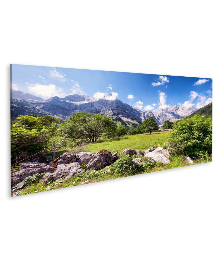 Islandburner Bild auf Leinwand Panoramisches Wandbild des Karwendelgebirges in den Europäischen Alpen, Österreich