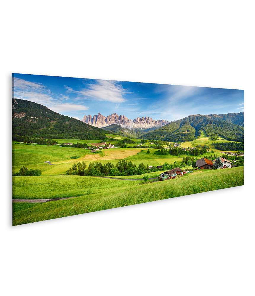 Islandburner Bild auf Leinwand Beeindruckendes Wandbild der majestätischen Dolomiten in Villnöss