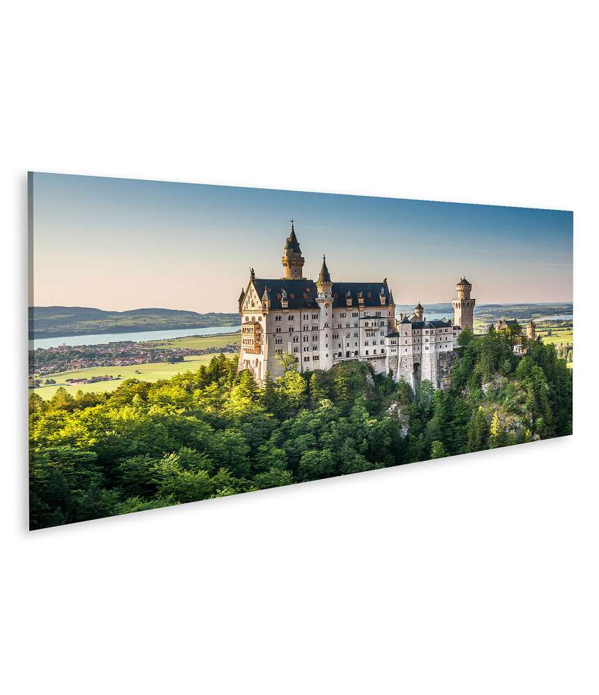 Islandburner Bild auf Leinwand Majestätisches Wandbild von Schloss Neuschwanstein, Bayern, Deutschland