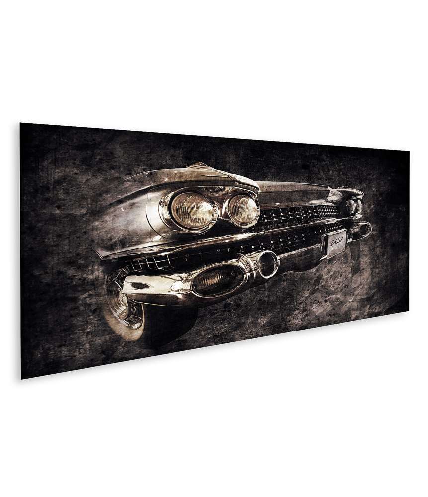 Islandburner Bild auf Leinwand Retro-Stil Wandbild eines klassischen amerikanischen Autos