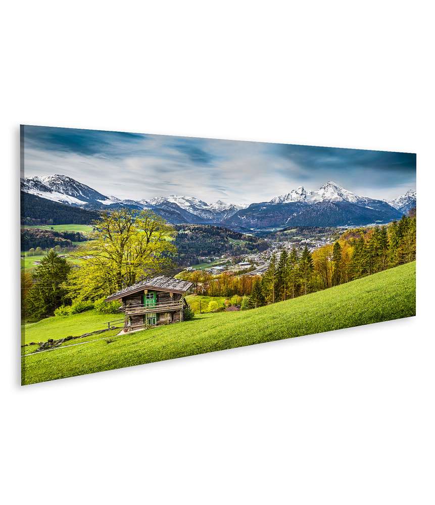 Islandburner Bild auf Leinwand Beeindruckendes Wandbild: Berglandschaft, Berchtesgaden, Bayerische Alpen