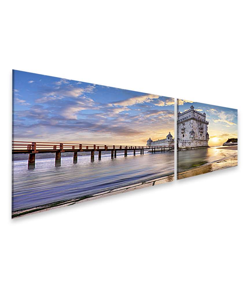 Islandburner Bild auf Leinwand Wandbild des Belem Turms am Fluss Tejo in Lissabon, Portugal