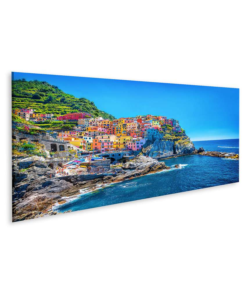 Islandburner Bild auf Leinwand Traditionelle italienische Küstenstadt Cinque Terre als Wandbild