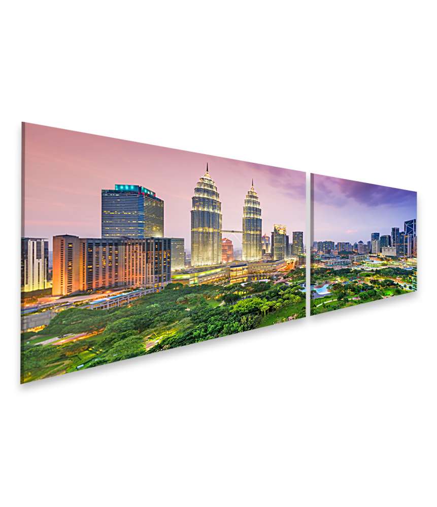 Islandburner Bild auf Leinwand Skyline von Kuala Lumpur, Malaysia, als Wandbild