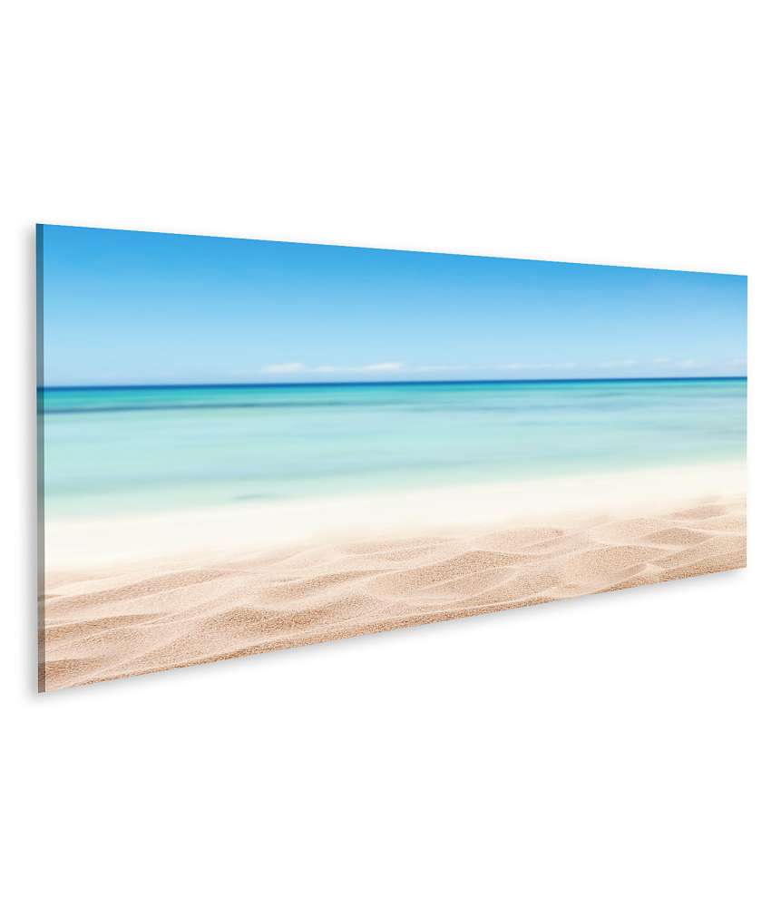 Islandburner Bild auf Leinwand Entspannendes Wandbild mit Sandstrand und Meerblick für Urlaubsflair