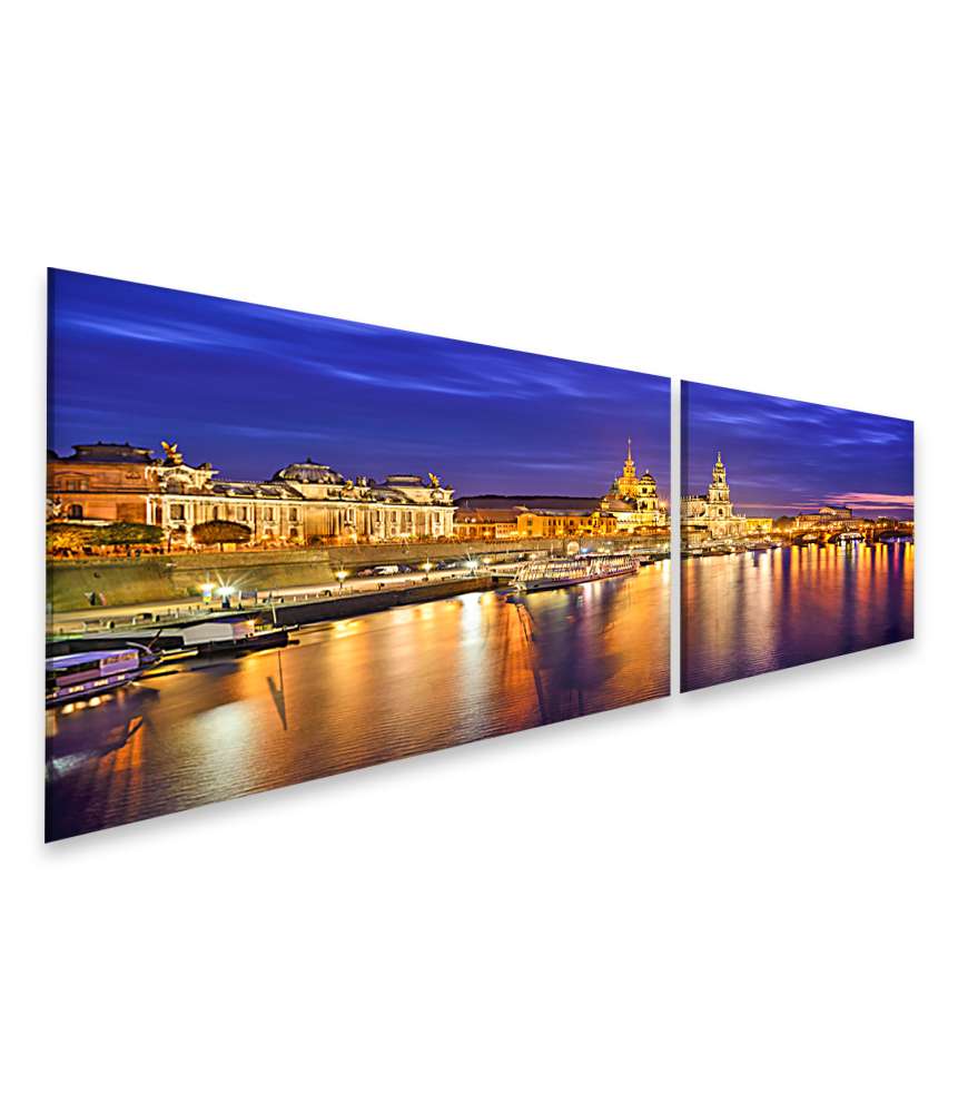 Islandburner Bild auf Leinwand Skyline der Innenstadt von Dresden, Deutschland als Wandbild