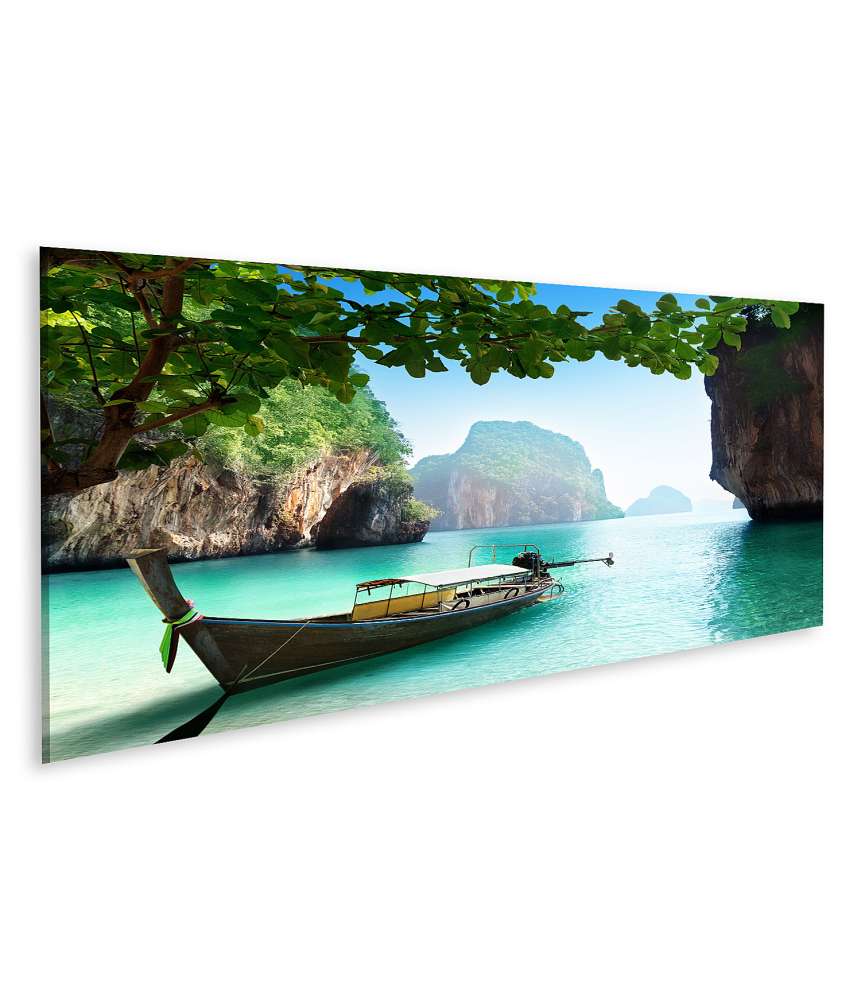 Islandburner Bild auf Leinwand Strandboot auf einer Insel in der Provinz Krabi, Thailand