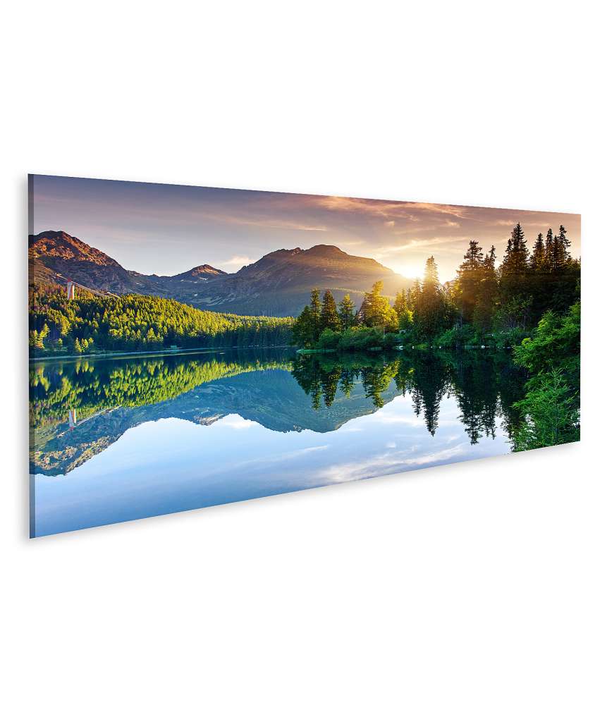 Islandburner Bild auf Leinwand Bergsee Strbske Pleso im Nationalpark Hohe Tatra, Slowakei