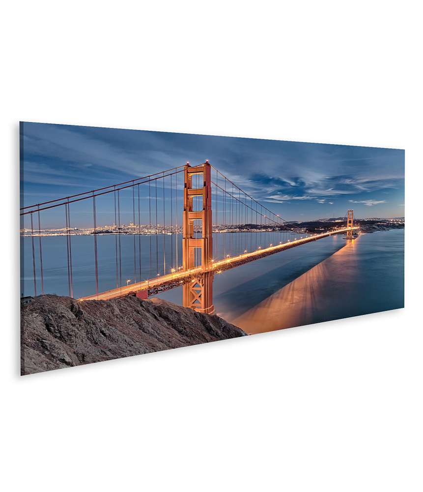 Islandburner Bild auf Leinwand Nächtliche Ansicht der Golden Gate Bridge in San Franciscos Bucht