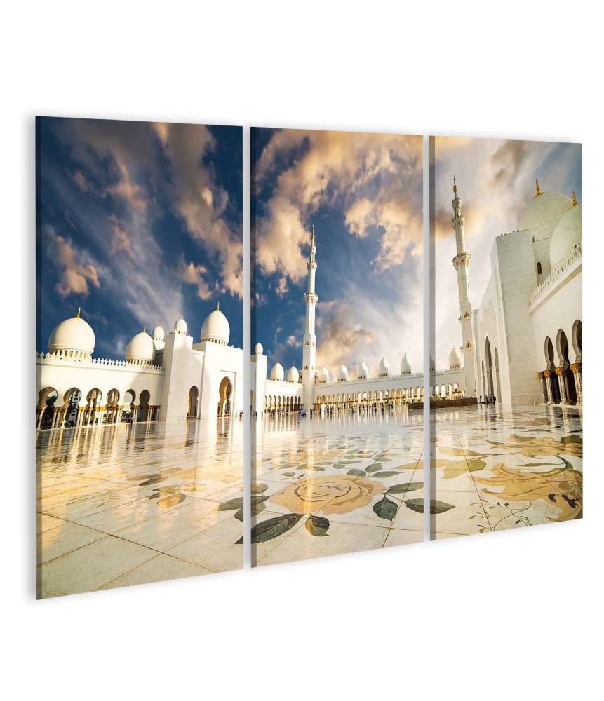 Islandburner Bild auf Leinwand Majestätisches Wandbild in der Scheich Zayed Großen Moschee, Abu Dhabi