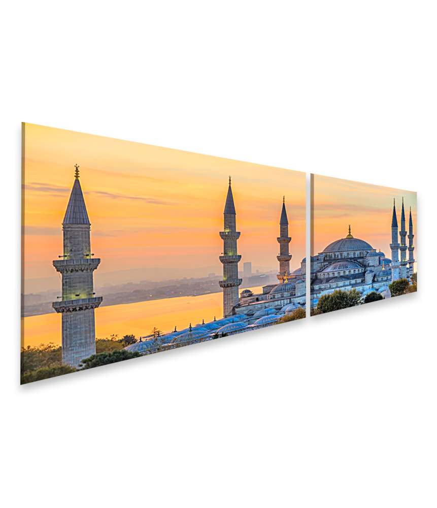 Islandburner Bild auf Leinwand Prächtiges Wandbild der Blauen Moschee Sultanahmet Camii, Istanbul, Türkei