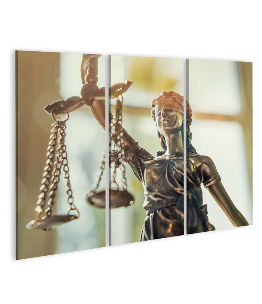 Islandburner Bild auf Leinwand Darstellung der Justitia, der römischen Göttin der Gerechtigkeit