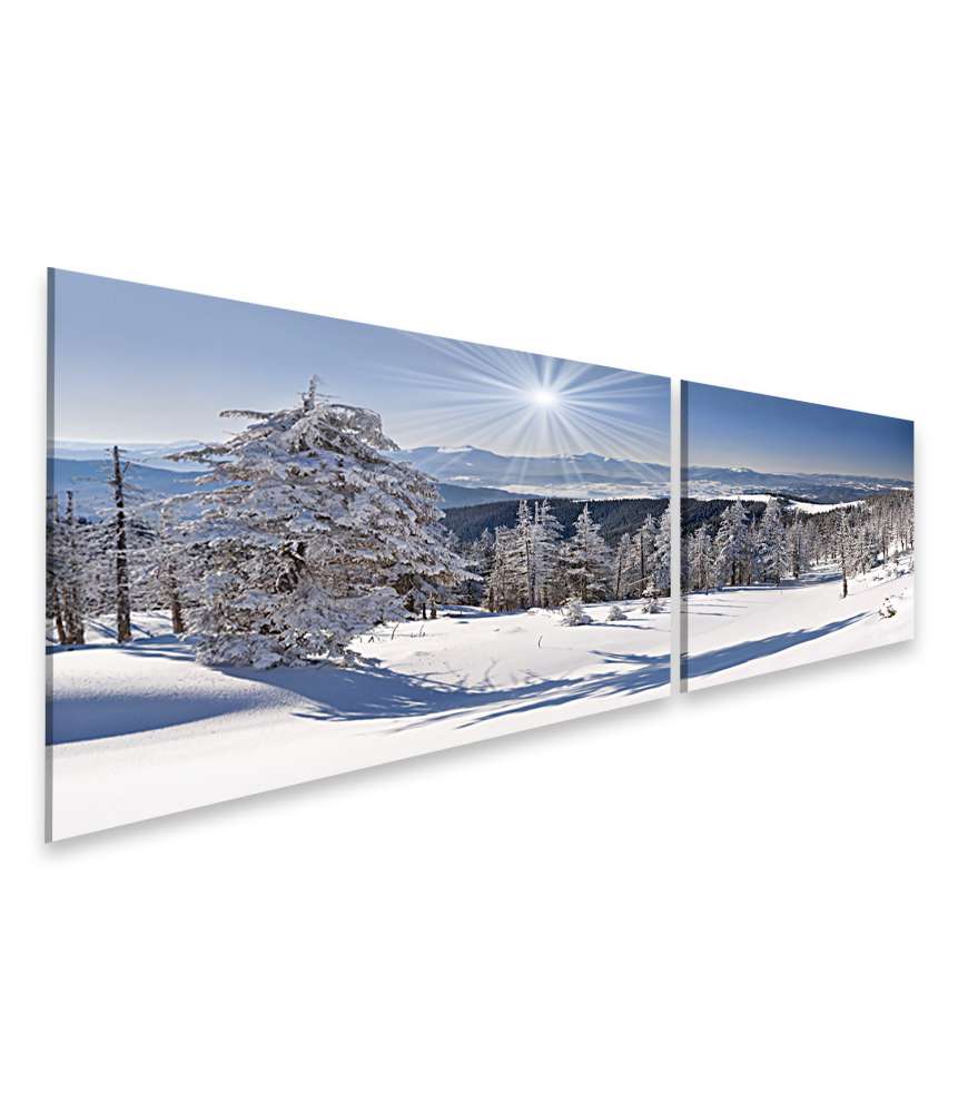 Islandburner Bild auf Leinwand Malerische Winterlandschaft in majestätischen Bergen