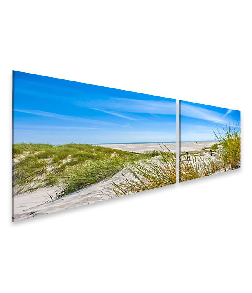 Islandburner Bild auf Leinwand Atemberaubendes Wandbild von Dünen und Strand auf Amrum, Nordsee