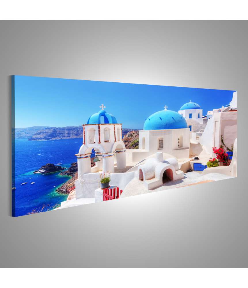 Islandburner Bild auf Leinwand Blick auf die malerische Stadt Oia auf der Insel Santorini, Griechenland