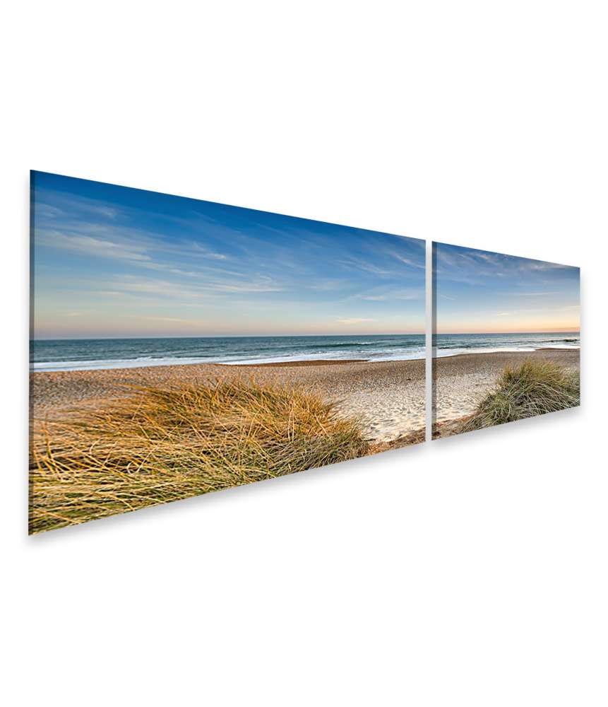 Islandburner Bild auf Leinwand Dünen, Sandstrand, Meer und Inseln an der Nordsee auf dem Wandbild