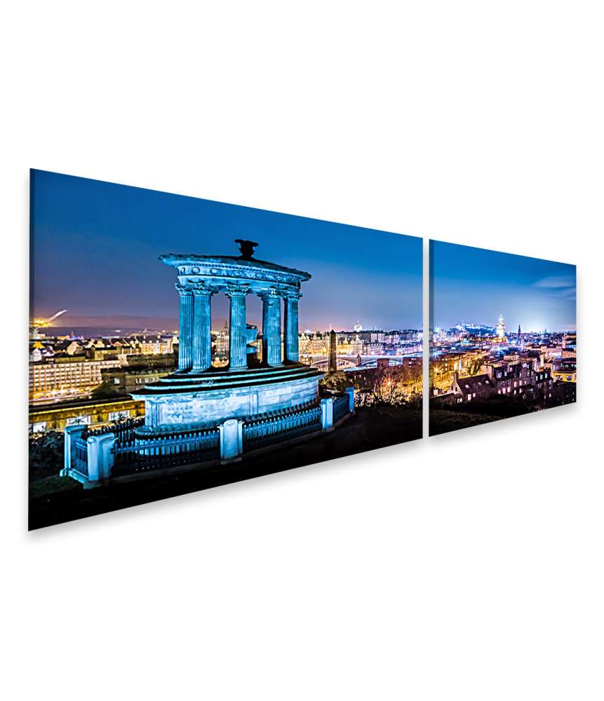 Islandburner Bild auf Leinwand Nächtliche Panoramaansicht von Edinburgh, Schottland, vom Calton Hill