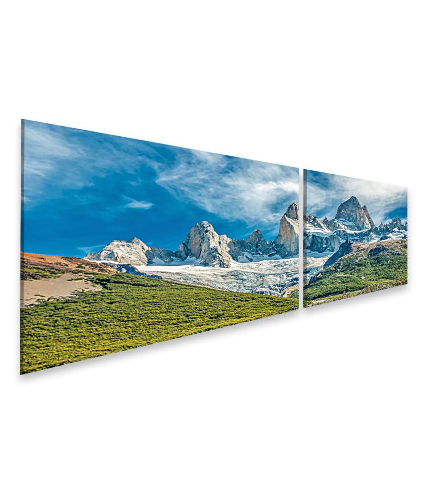 Islandburner Bild auf Leinwand Atemberaubendes Wandbild des Fitz Roy Berges in El Chalten, Patagonien, Argentinien