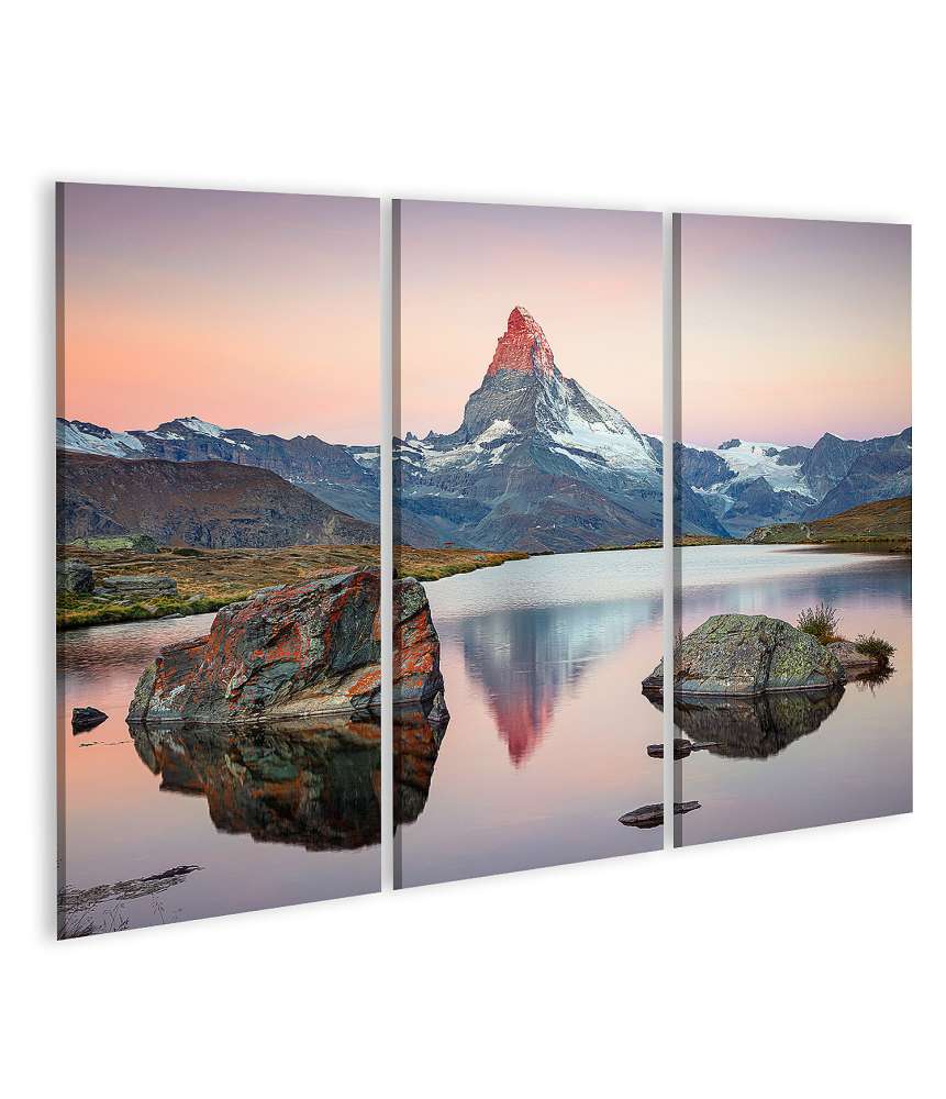 Islandburner Bild auf Leinwand Beeindruckendes Wandbild des majestätischen Matterhorns in den Schweizer Alpen