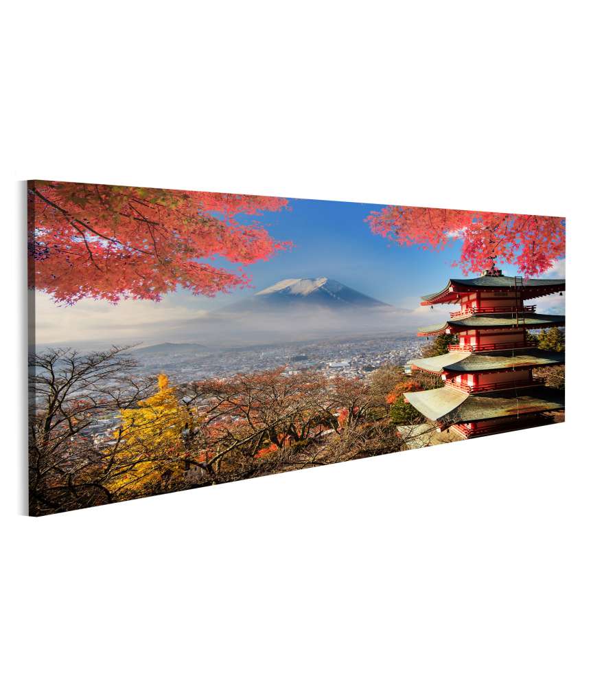 Islandburner Bild auf Leinwand Berg Fuji umgeben von bunten Herbstlaubbäumen in Japan