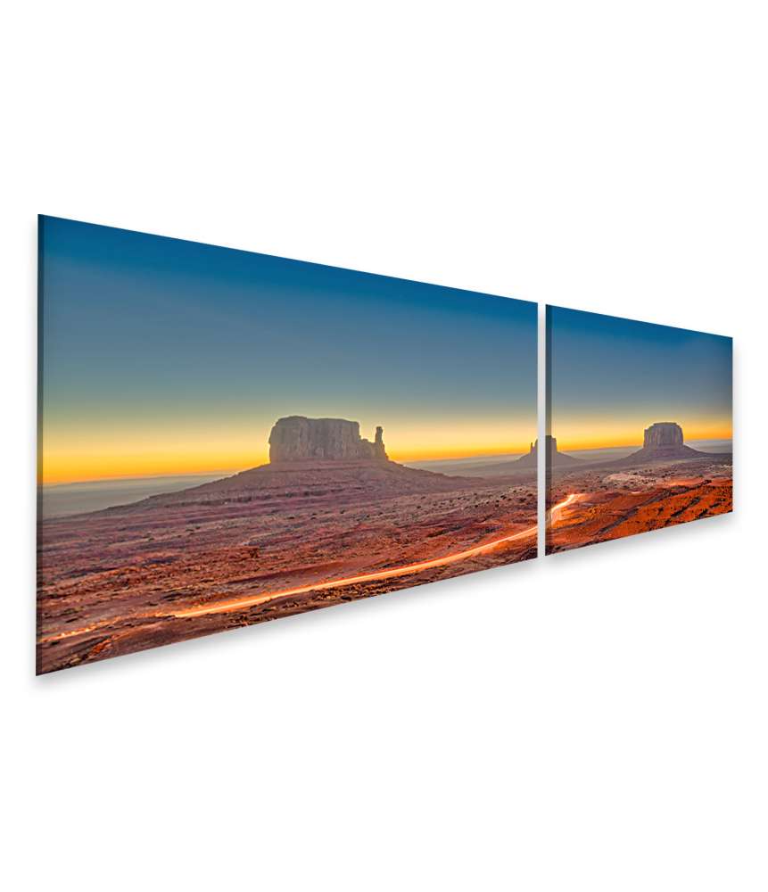 Islandburner Bild auf Leinwand Dämmerung in Monument Valley, Arizona, USA - Wandbild