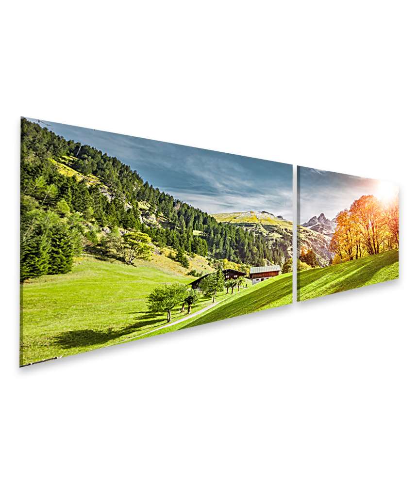 Islandburner Bild auf Leinwand Wandbild von Einödsbach, nahe Oberstdorf im Allgäu