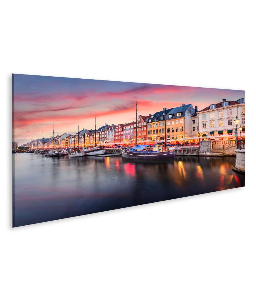 Islandburner Bild auf Leinwand Buntes Wandbild am Nyhavn, Kopenhagen, Dänemark