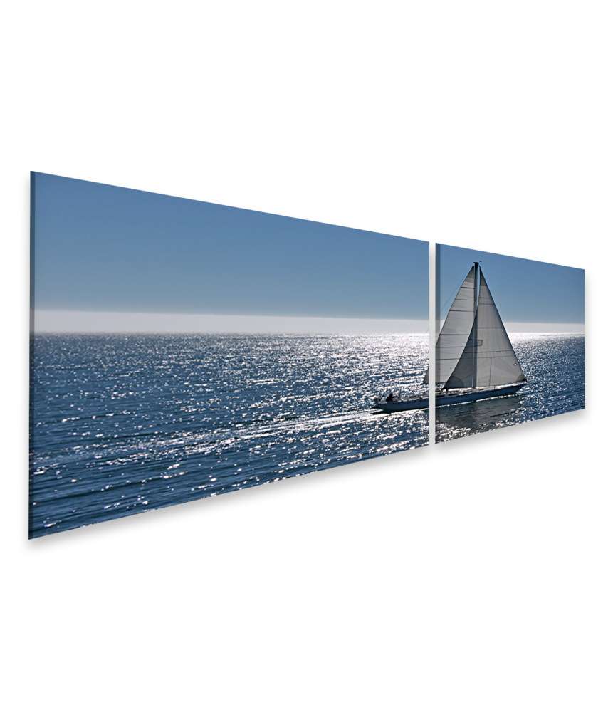 Islandburner Bild auf Leinwand Segelboot gleitet sanft auf einer ruhigen, spiegelglatten See