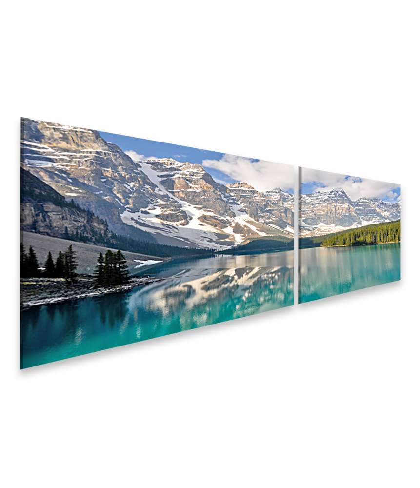 Islandburner Bild auf Leinwand Atemberaubendes Wandbild von Moraine Lake in den Rocky Mountains, Kanada