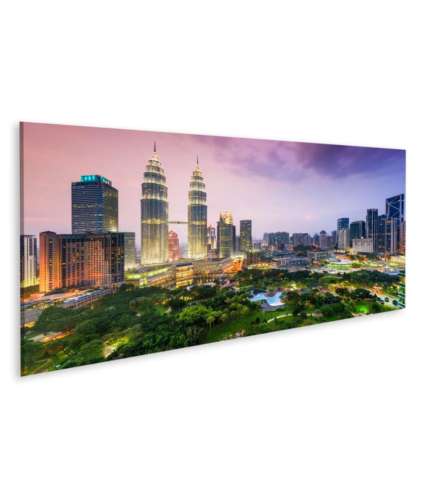 Islandburner Bild auf Leinwand Skyline von Kuala Lumpur, Malaysia, als Wandbild