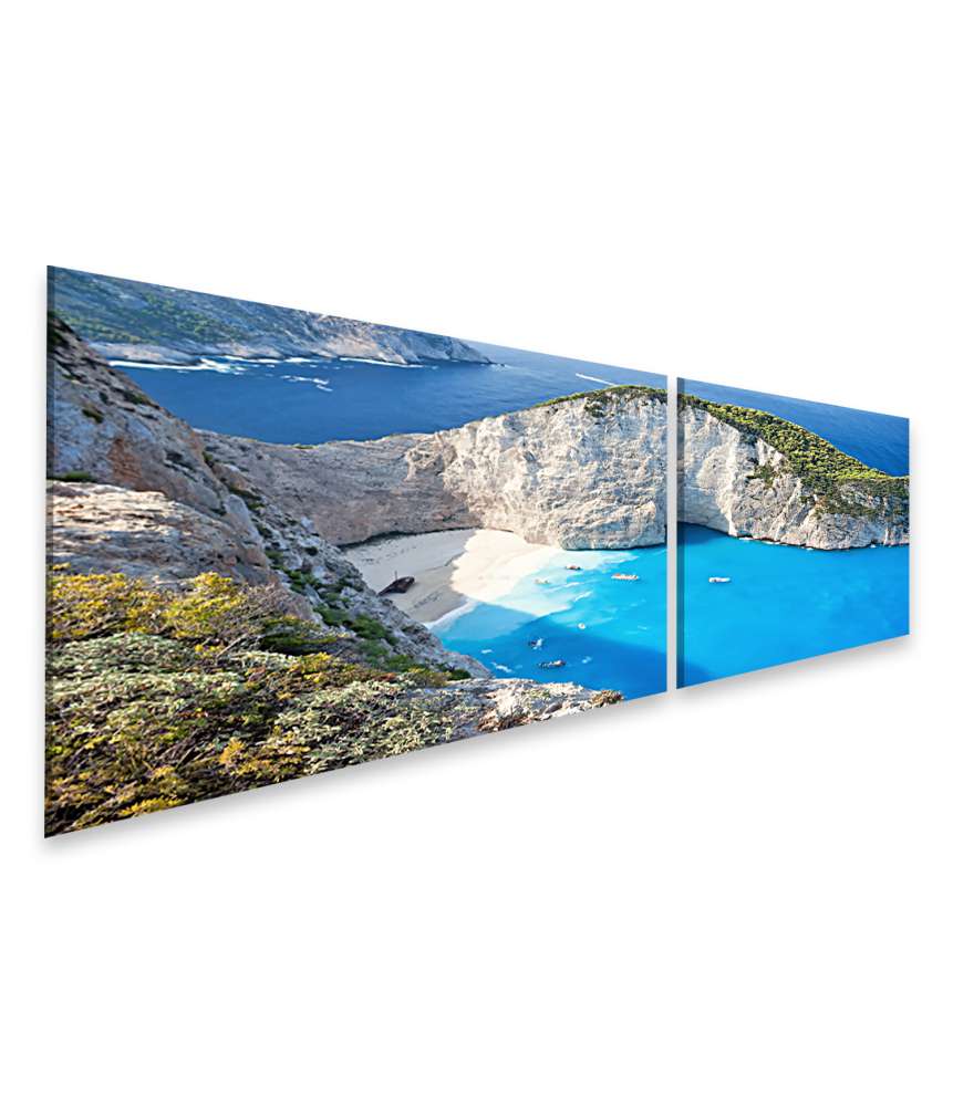 Islandburner Bild auf Leinwand Navagio Strand mit Schiffswrack auf Zakinthos (Zante), Wandbild