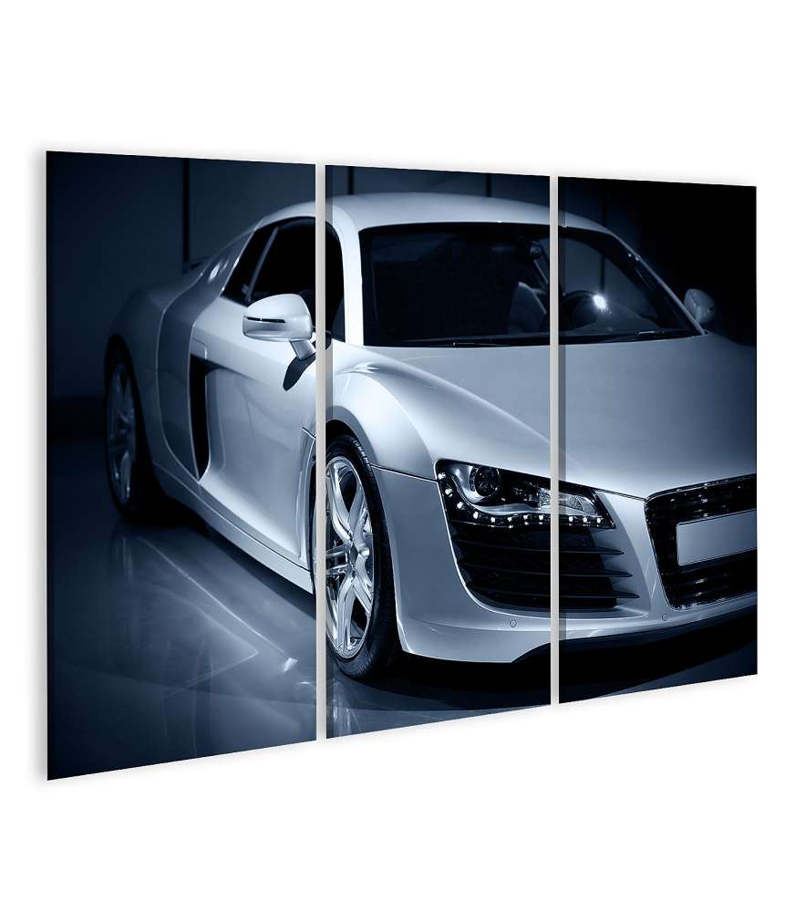 Islandburner Bild auf Leinwand Exquisites Wandbild eines luxuriösen Audi R8 Sportwagens