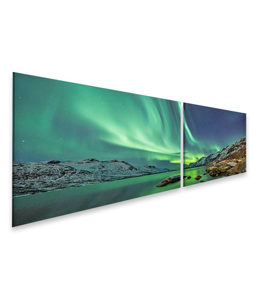 Islandburner Bild auf Leinwand Aurora Borealis über TromsÃ¸, Nordlichter in Skandinavien