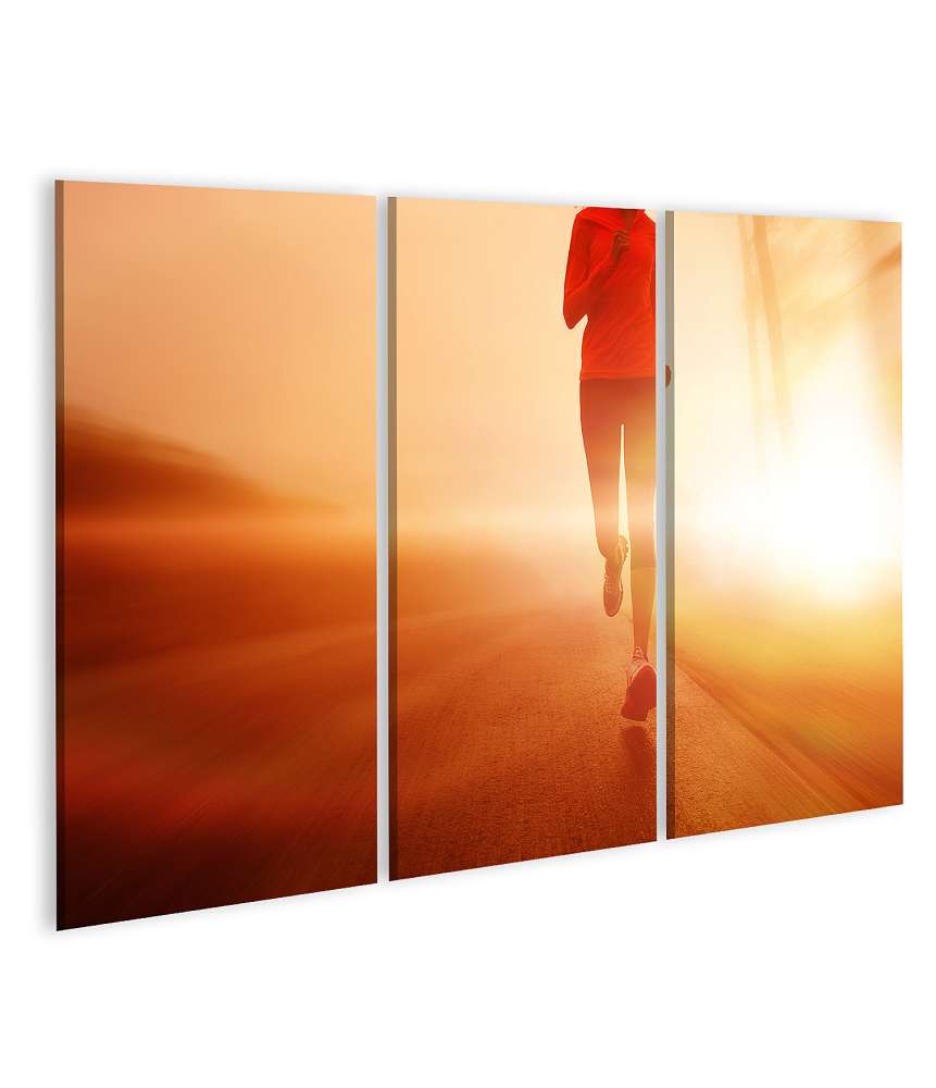 Islandburner Bild auf Leinwand Motivierender Athlet beim Laufen im Sonnenlicht - Jogging-Wandbild