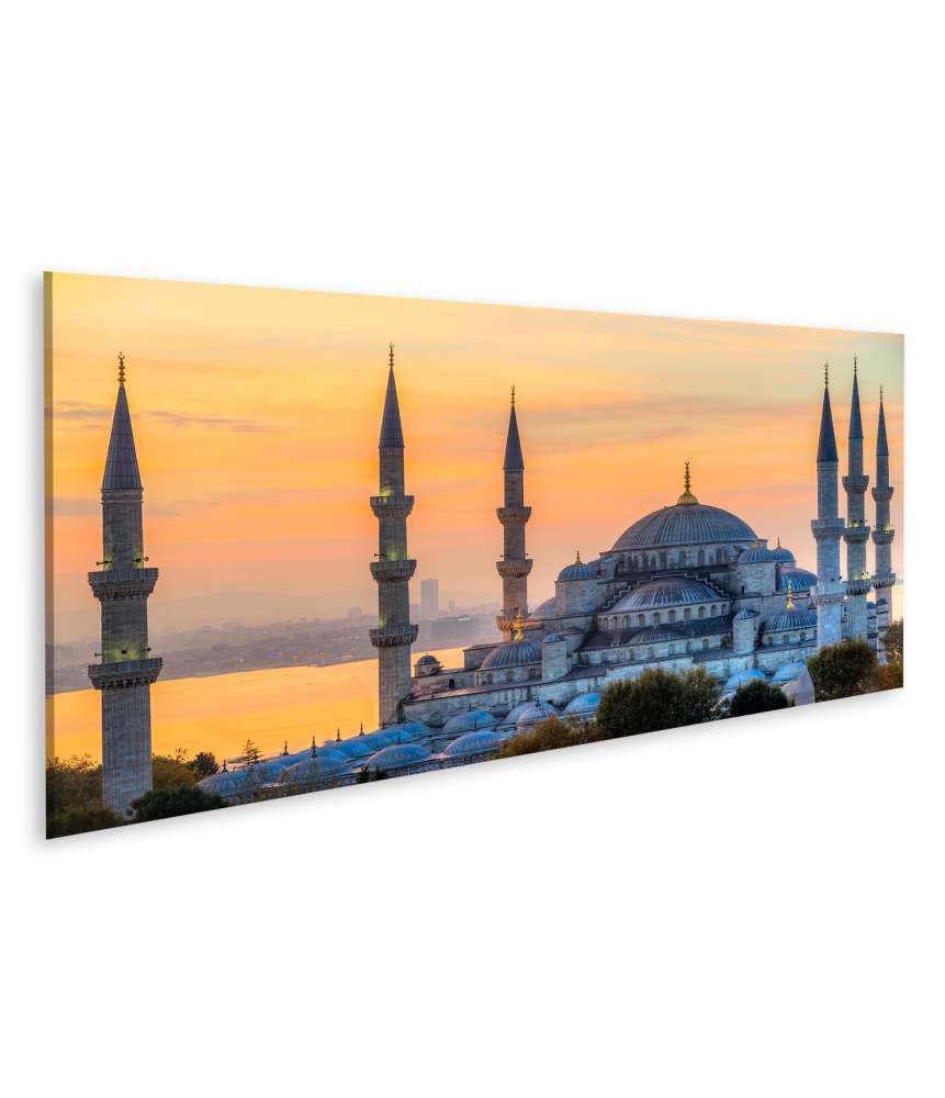 Islandburner Bild auf Leinwand Prächtiges Wandbild der Blauen Moschee Sultanahmet Camii, Istanbul, Türkei