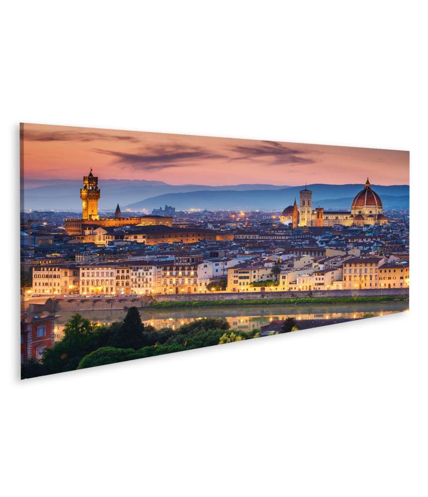 Islandburner Bild auf Leinwand Atemberaubender Sonnenuntergang über Florenz' Santa Maria Del Fiore Kathedrale