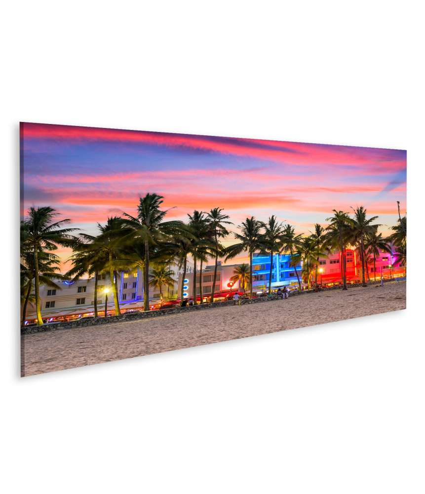 Islandburner Bild auf Leinwand Wandbild am Ocean Drive, Miami Beach, Florida, USA