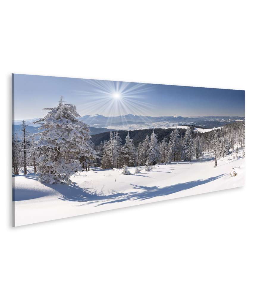 Islandburner Bild auf Leinwand Malerische Winterlandschaft in majestätischen Bergen