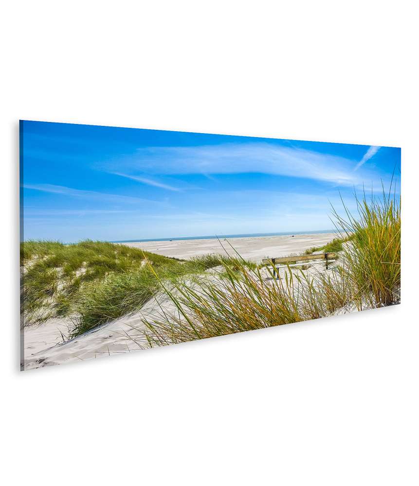 Islandburner Bild auf Leinwand Atemberaubendes Wandbild von Dünen und Strand auf Amrum, Nordsee