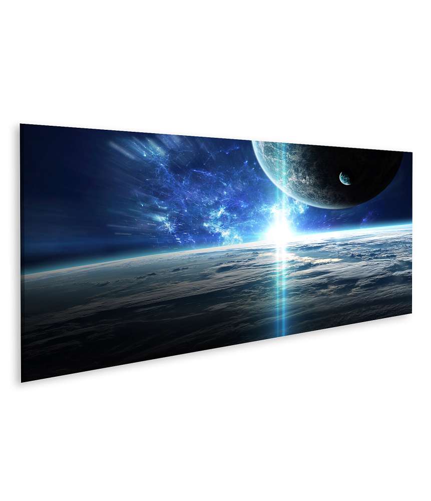 Islandburner Bild auf Leinwand Weltraumbild mit Universum, Planeten, Sternen und Galaxien