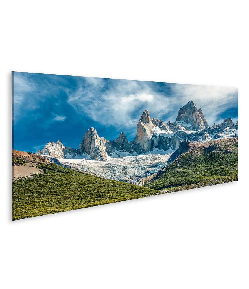 Bild auf Leinwand Atemberaubendes Wandbild des Fitz Roy Berges in El Chalten, Patagonien, Argentinien