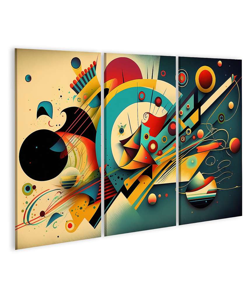 Islandburner Bild auf Leinwand Abstraktes digitales Wandbild, inspiriert von Wassily Kandinsky, KI-Malerei