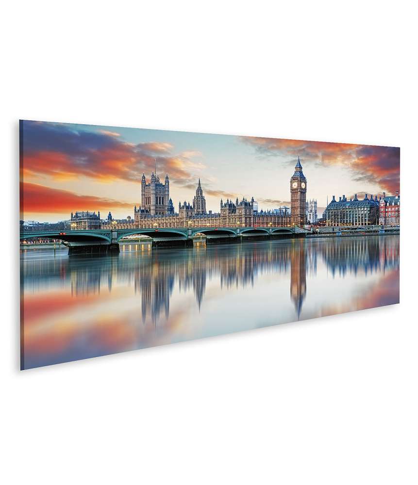 Islandburner Bild auf Leinwand Londoner Big Ben und Houses of Parliament, Großbritannien-Wandbild