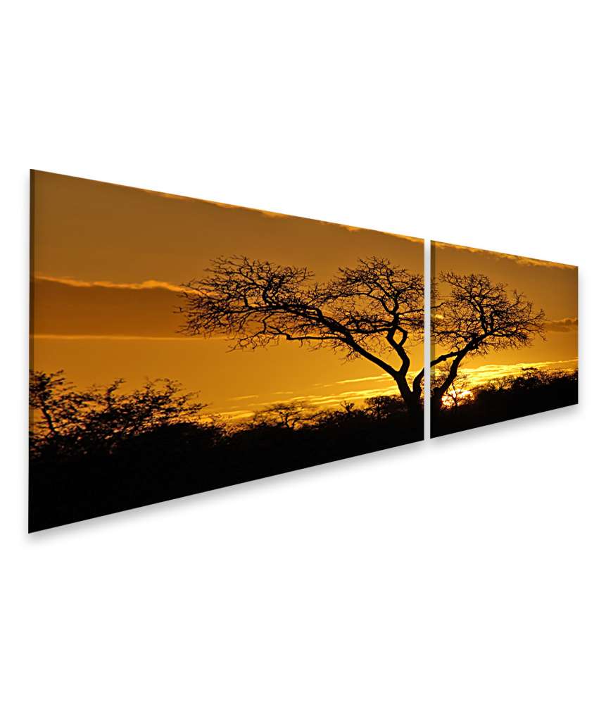 Islandburner Bild auf Leinwand Beeindruckendes Wandbild eines atemberaubenden afrikanischen Sonnenuntergangs