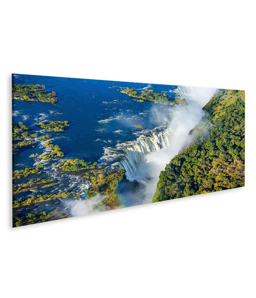 Islandburner Bild auf Leinwand Atemberaubende Vogelperspektive des majestätischen Victoria Falls Wasserfalls