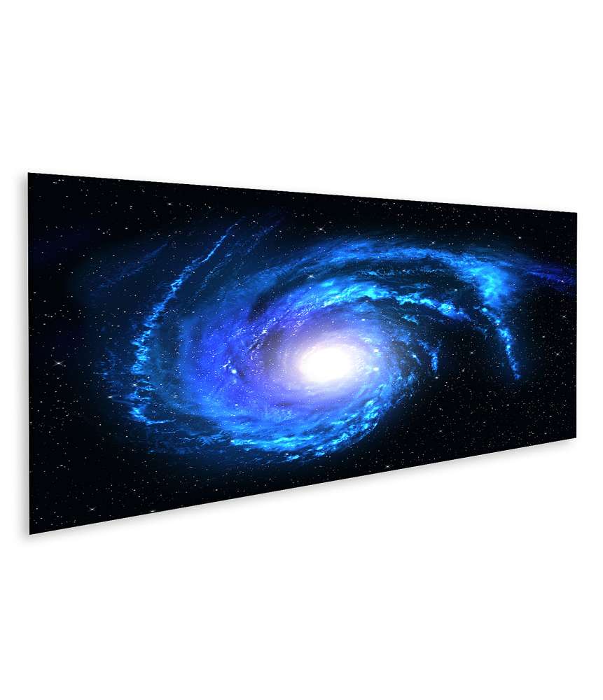 Islandburner Bild auf Leinwand Sternenspirale in blauer Galaxie des Universums