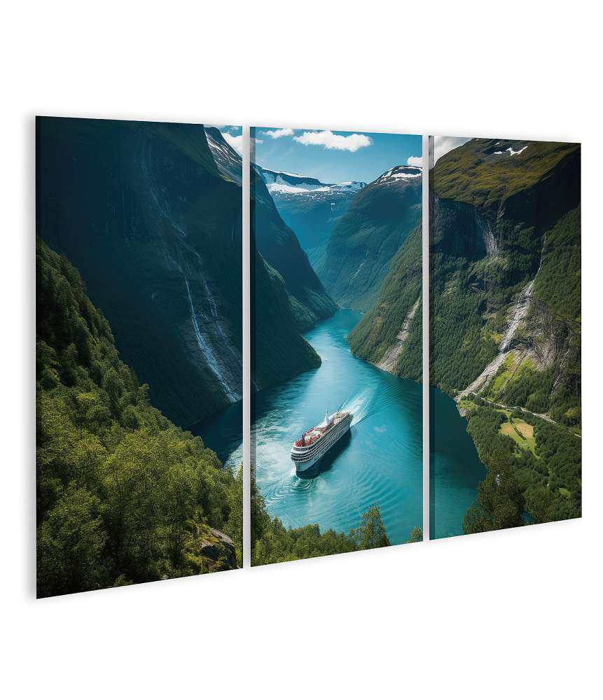 Islandburner Bild auf Leinwand Atemberaubende Reisefotografie des Geiranger Fjords in Norwegen als Wandbild