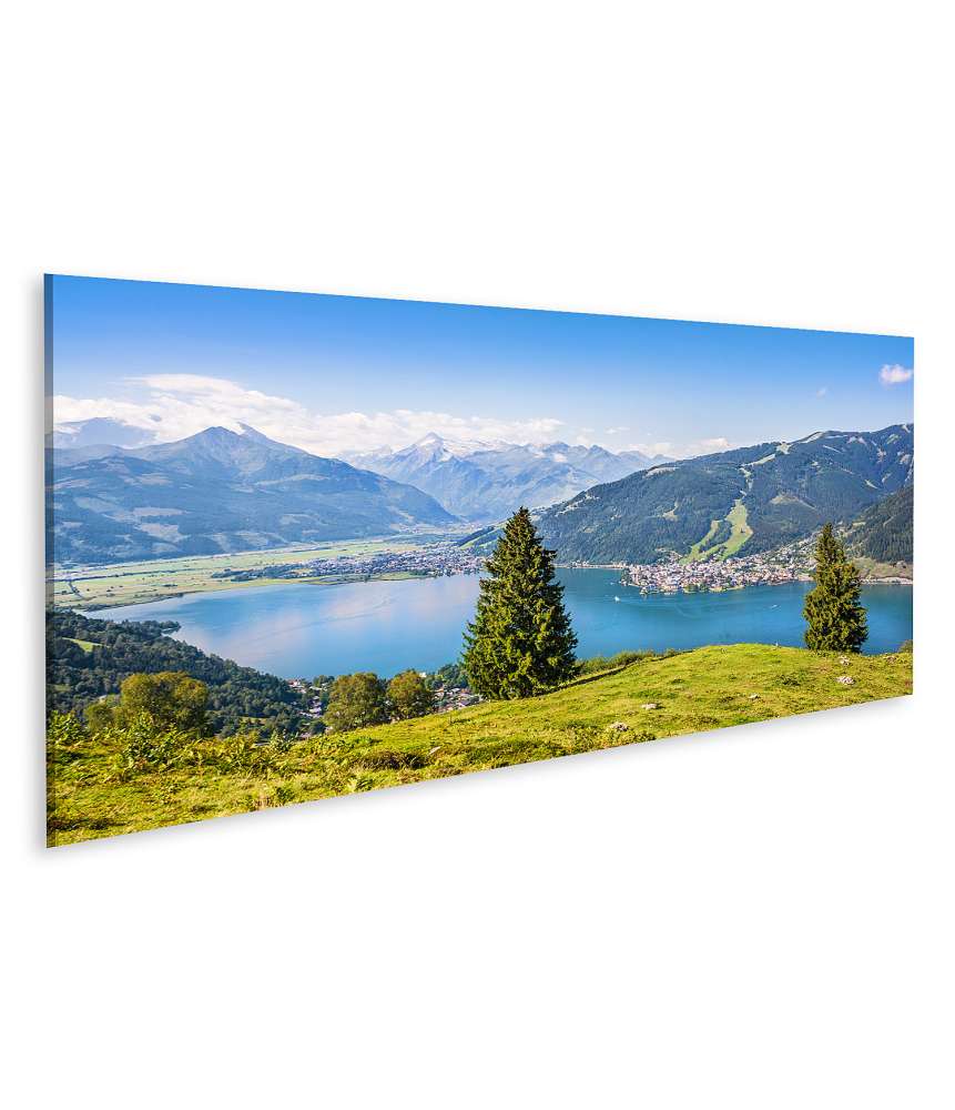 Islandburner Bild auf Leinwand Atemberaubende Alpenlandschaft in Zell am See, Österreich als Wandbild