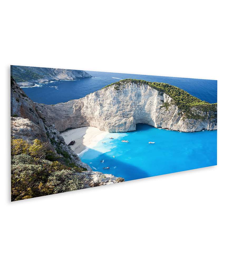 Islandburner Bild auf Leinwand Navagio Strand mit Schiffswrack auf Zakinthos (Zante), Wandbild