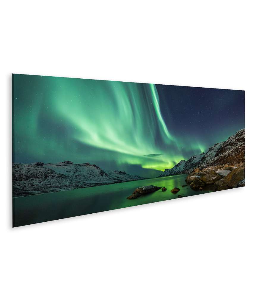 Islandburner Bild auf Leinwand Aurora Borealis über TromsÃ¸, Nordlichter in Skandinavien